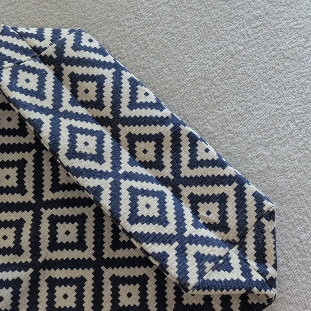 Summer Rose New Navy and Cream Geometric Tote Bag